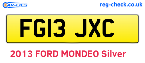 FG13JXC are the vehicle registration plates.