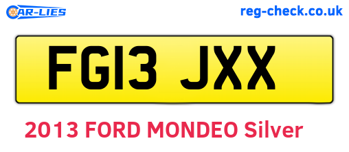 FG13JXX are the vehicle registration plates.