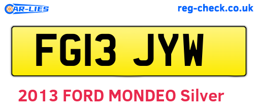 FG13JYW are the vehicle registration plates.