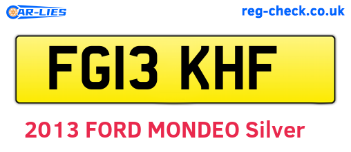 FG13KHF are the vehicle registration plates.