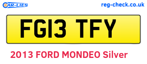 FG13TFY are the vehicle registration plates.