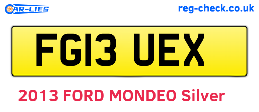 FG13UEX are the vehicle registration plates.