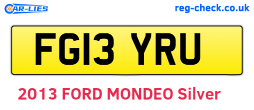 FG13YRU are the vehicle registration plates.