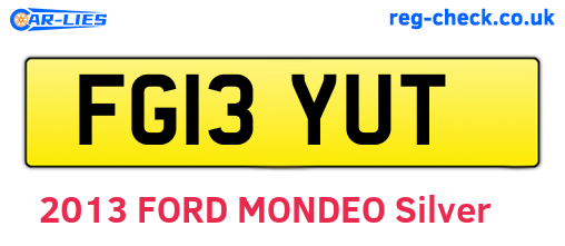 FG13YUT are the vehicle registration plates.