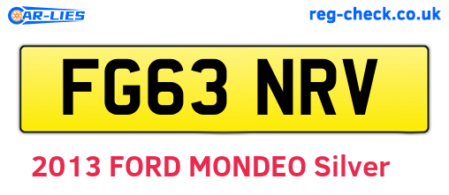 FG63NRV are the vehicle registration plates.