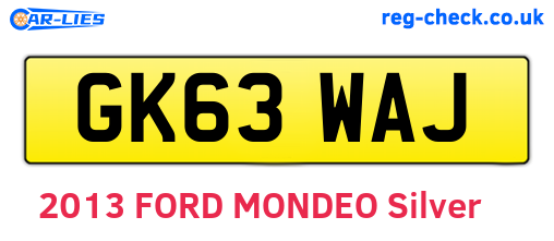 GK63WAJ are the vehicle registration plates.