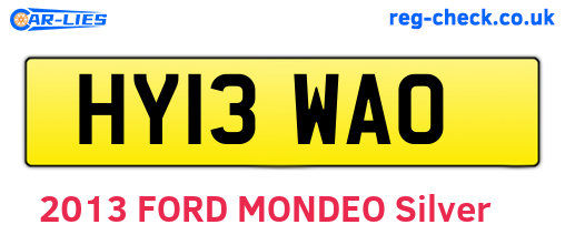HY13WAO are the vehicle registration plates.