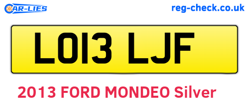 LO13LJF are the vehicle registration plates.