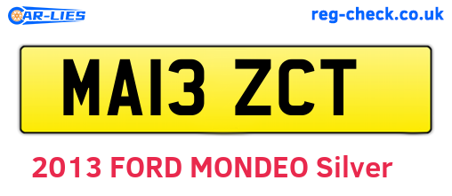 MA13ZCT are the vehicle registration plates.