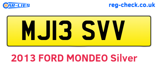 MJ13SVV are the vehicle registration plates.