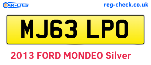 MJ63LPO are the vehicle registration plates.