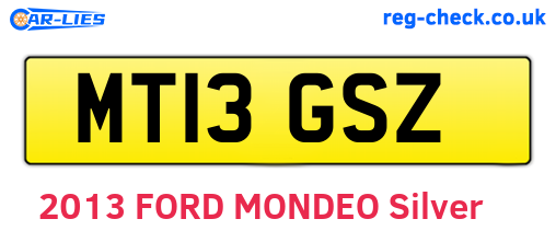 MT13GSZ are the vehicle registration plates.