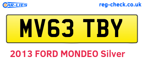 MV63TBY are the vehicle registration plates.