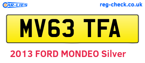 MV63TFA are the vehicle registration plates.