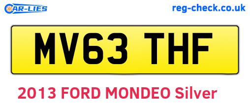 MV63THF are the vehicle registration plates.