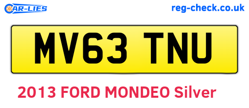 MV63TNU are the vehicle registration plates.