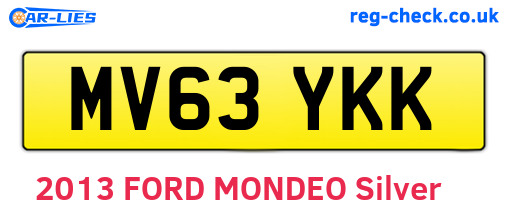 MV63YKK are the vehicle registration plates.