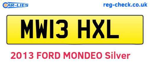 MW13HXL are the vehicle registration plates.