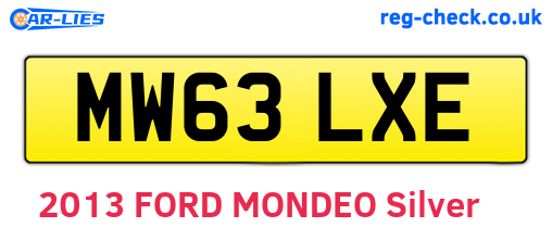 MW63LXE are the vehicle registration plates.