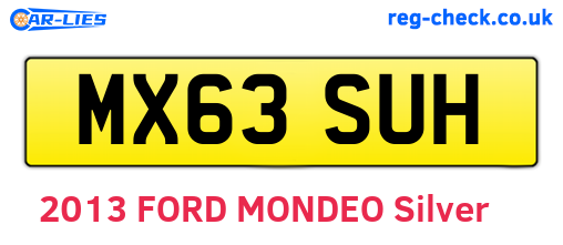 MX63SUH are the vehicle registration plates.