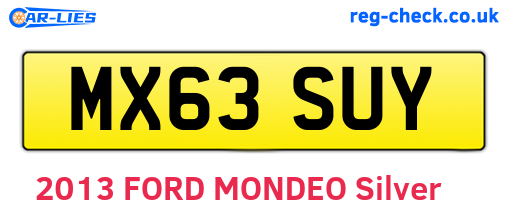 MX63SUY are the vehicle registration plates.