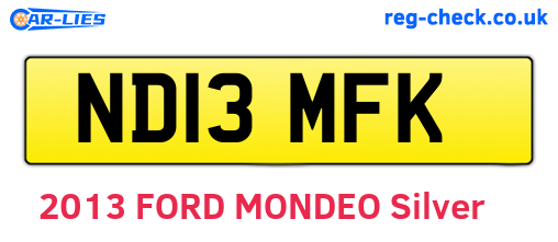 ND13MFK are the vehicle registration plates.
