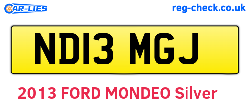 ND13MGJ are the vehicle registration plates.