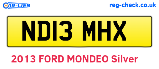 ND13MHX are the vehicle registration plates.