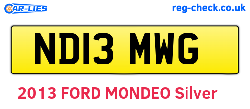 ND13MWG are the vehicle registration plates.