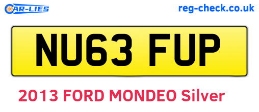 NU63FUP are the vehicle registration plates.