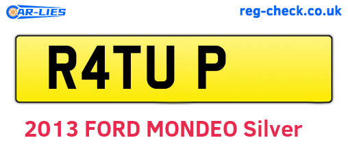 R4TUP are the vehicle registration plates.