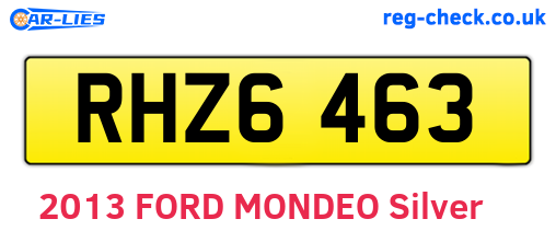 RHZ6463 are the vehicle registration plates.