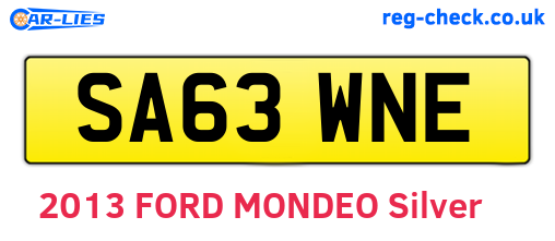 SA63WNE are the vehicle registration plates.