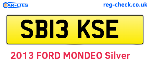 SB13KSE are the vehicle registration plates.