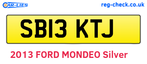 SB13KTJ are the vehicle registration plates.