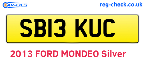 SB13KUC are the vehicle registration plates.