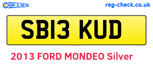 SB13KUD are the vehicle registration plates.