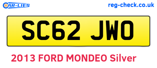 SC62JWO are the vehicle registration plates.