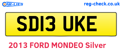 SD13UKE are the vehicle registration plates.