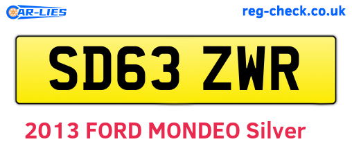 SD63ZWR are the vehicle registration plates.