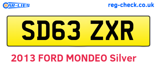 SD63ZXR are the vehicle registration plates.