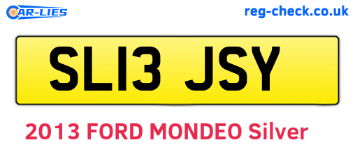 SL13JSY are the vehicle registration plates.
