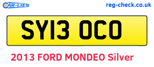 SY13OCO are the vehicle registration plates.