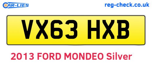 VX63HXB are the vehicle registration plates.