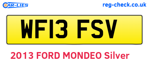WF13FSV are the vehicle registration plates.