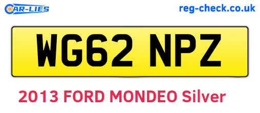 WG62NPZ are the vehicle registration plates.