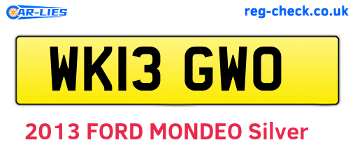 WK13GWO are the vehicle registration plates.