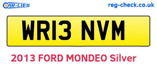 WR13NVM are the vehicle registration plates.