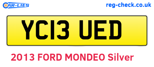 YC13UED are the vehicle registration plates.