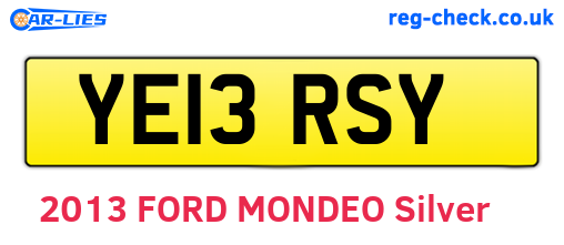 YE13RSY are the vehicle registration plates.